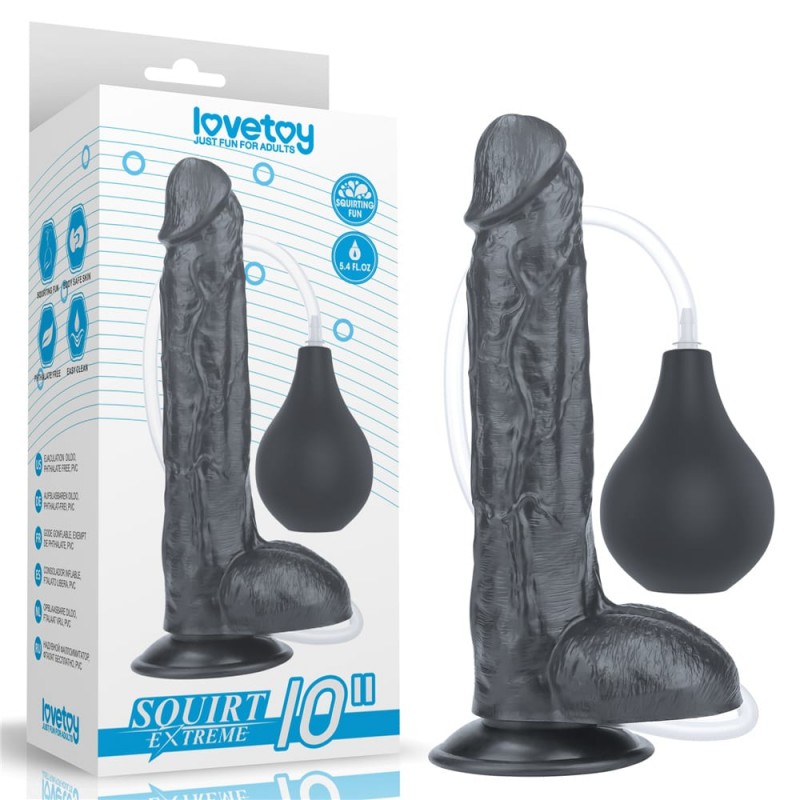 10inch Squirting Extreme Dildo - Black LV116025  